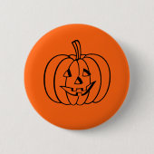 Badge Rond 5 Cm Épingle Citrouille d'Halloween (Devant)