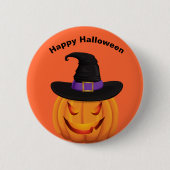 Badge Rond 5 Cm Épingle Citrouille d'Halloween (Devant)