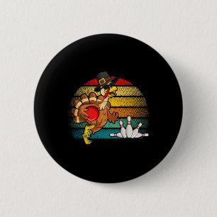 Badge Rond 5 Cm Épingle de boule de quille de dinde rétro Automne