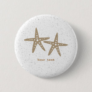 Badge Rond 5 Cm Épingle de bouton d'anniversaire de plage d'étoile