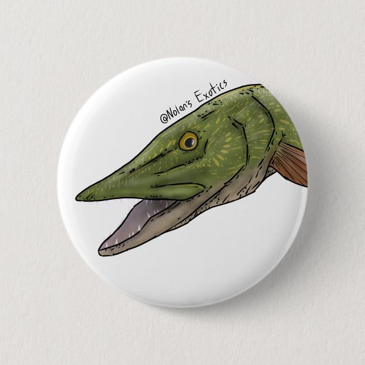 Badge Rond 5 Cm épingle de brochet du nord (Devant)