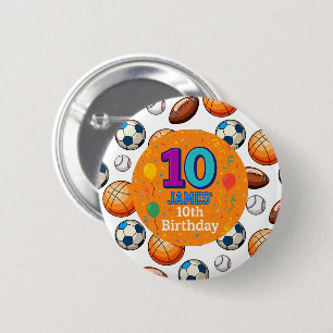 Badge Rond 5 Cm Épingle de célébration du 10e anniversaire personn