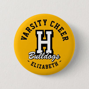Badge Rond 5 Cm Épingle de Cheerleading Universitaire à Nom Person