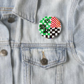 Badge Rond 5 Cm Épingle de Coussin de Cœur Fou (En situation)