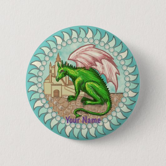 Badge Rond 5 Cm Épingle de dragon D (Devant)