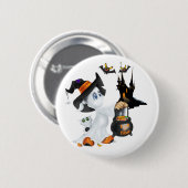 Badge Rond 5 Cm Épingle de fantôme d'Halloween (Devant & derrière)