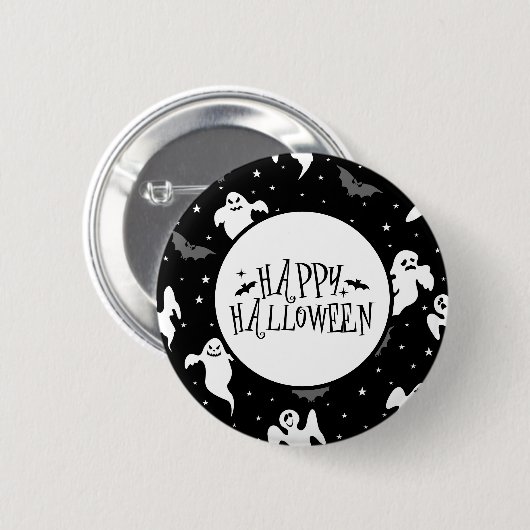 Badge Rond 5 Cm Épingle de fantôme Halloween (Devant & derrière)