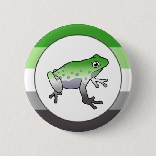 Badge Rond 5 Cm Épingle de grenouille à fierté aromatique (Devant)