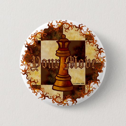 Badge Rond 5 Cm Épingle de la reine des échecs (Devant)
