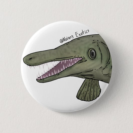 Badge Rond 5 Cm Épingle de lépisosté alligator (Devant)