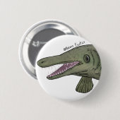 Badge Rond 5 Cm Épingle de lépisosté alligator (Devant & derrière)