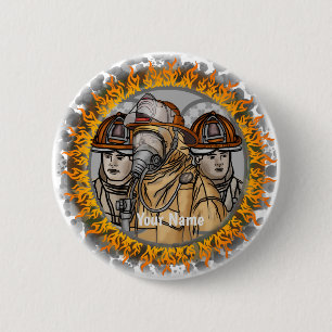 Badge Rond 5 Cm Épingle de l'équipe des pompiers