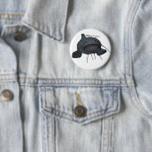 Badge Rond 5 Cm Épingle de poisson-chat bleu (En situation)