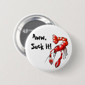Badge Rond 5 Cm Épingle De Poisson-Crawfish (Devant & derrière)