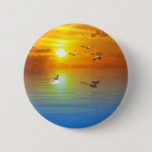 Badge Rond 5 Cm Epingle de scène océanique/