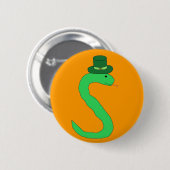 Badge Rond 5 Cm Épingle de serpent irlandais vert (Devant & derrière)