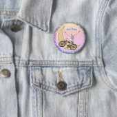 Badge Rond 5 Cm Épingle de squelette à vélo (En situation)
