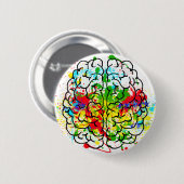 Badge Rond 5 Cm Épingle du bouton du cerveau (Devant & derrière)