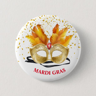 Badge Rond 5 Cm Épingle du bouton Mardi Gras