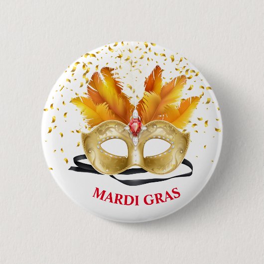 Badge Rond 5 Cm Épingle du bouton Mardi Gras (Devant)