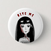 Badge Rond 5 Cm Épingle Émo Mords Moi (Devant)