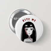 Badge Rond 5 Cm Épingle Émo Mords Moi (Devant & derrière)