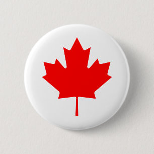 Badge Rond 5 Cm Épingle feuille d'érable canadienne, Épingle fabri