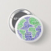 Badge Rond 5 Cm Épingle Globe Travel (Devant & derrière)