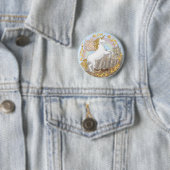 Badge Rond 5 Cm Épingle licorne Castle Pegasus (En situation)