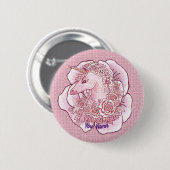 Badge Rond 5 Cm Épingle Licorne Dame (Devant & derrière)