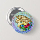 Badge Rond 5 Cm Épingle licorne Roses (Devant & derrière)