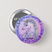 Badge Rond 5 Cm Épingle Licorne Violette (Devant & derrière)