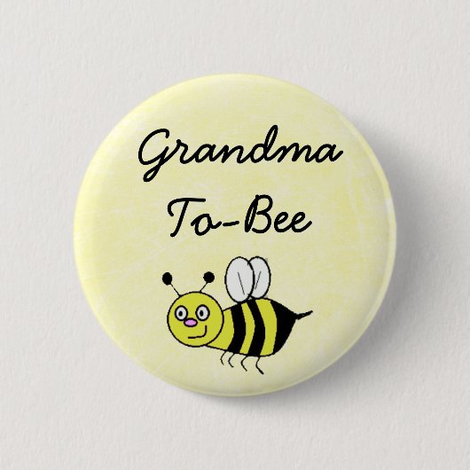 Badge Rond 5 Cm Épingle mamie-Baby shower-abeille (Devant)
