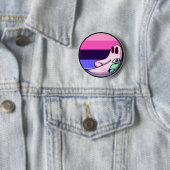 Badge Rond 5 Cm Épingle Omnisexuelle Night Crawler Pride (En situation)