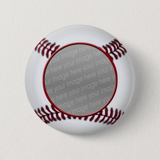 Badge Rond 5 Cm épingle photo de balle de baseball (Devant)