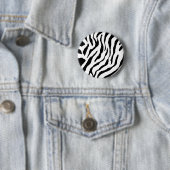 Badge Rond 5 Cm Épingle rayée zèbre (En situation)