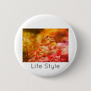 Badge Rond 5 Cm Épingle ronde de 2 pouces Style de vie Chipmunk tr