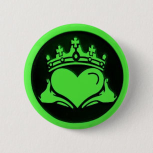 Badge Rond 5 Cm Épingle ronde noire et verte