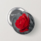 Badge Rond 5 Cm Épingle Rose Rouge (Devant & derrière)