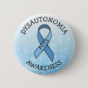Badge Rond 5 Cm Épingle Ruban de Sensibilisation Bleue pour Dysaut
