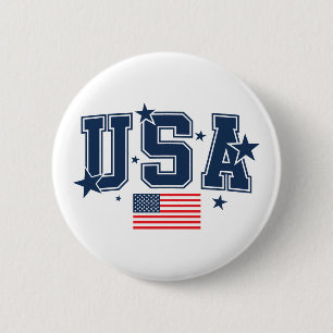 Badge Rond 5 Cm Épingle USA