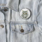 Badge Rond 5 Cm épingle visage de chat (En situation)