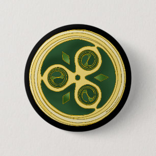 Badge Rond 5 Cm Épingles et boutons celtiques Green Spiral Disques