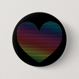 Badge Rond 5 Cm Épinglette Cœur Nostalgique Corey Tiger 80s
