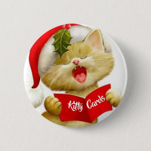 Badge Rond 5 Cm Épinglette de Chanteur de Cantiques de Noël avec u