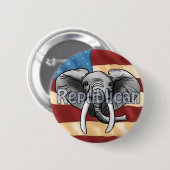 Badge Rond 5 Cm Épinglette éléphant gris républicain (Devant & derrière)