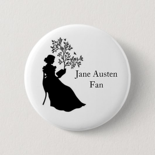 Badge Rond 5 Cm épinglette Jane Austen Fan (Devant)