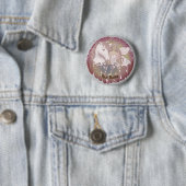 Badge Rond 5 Cm Épinglette Licorne Rétro (En situation)