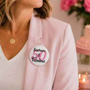 Badge Rond 5 Cm Épinglette personnalisée 50 & Fabuleux anniversair