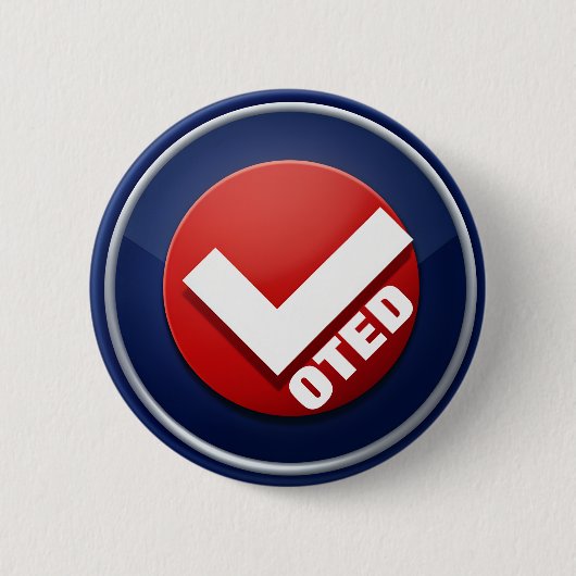 Badge Rond 5 Cm Épinglette VOTÉE avec coche (Devant)